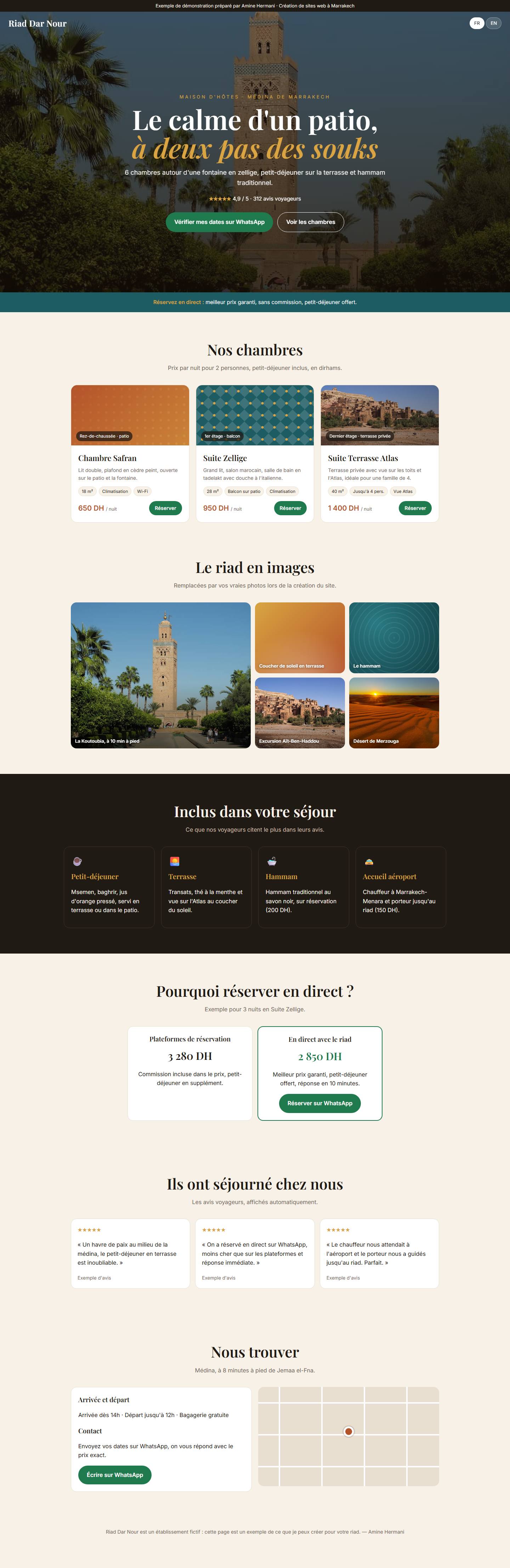 Exemple de site de riad